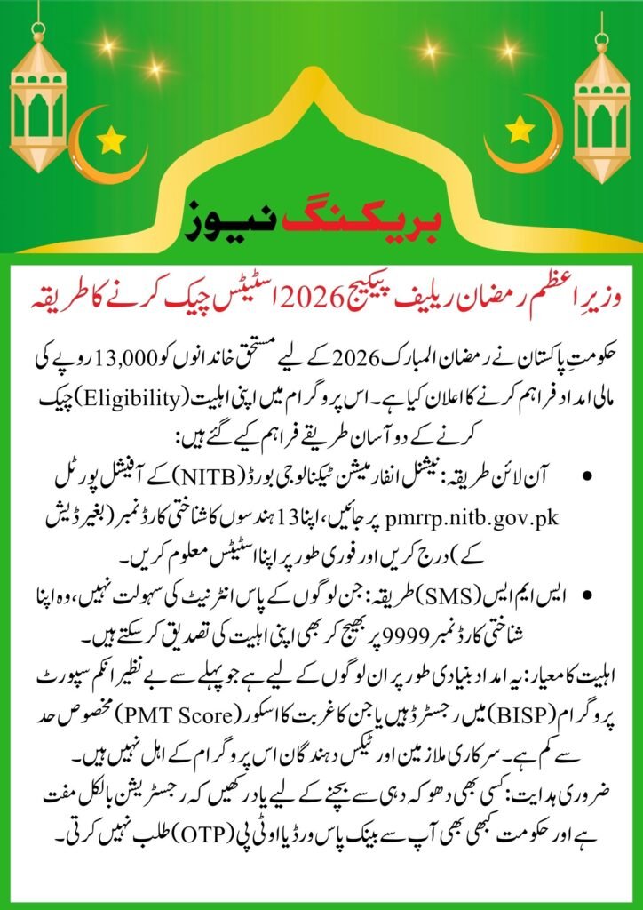 pmrrp.nitb.gov.pk Check Status