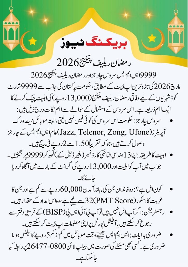 9999 SMS Service Charges March Update 