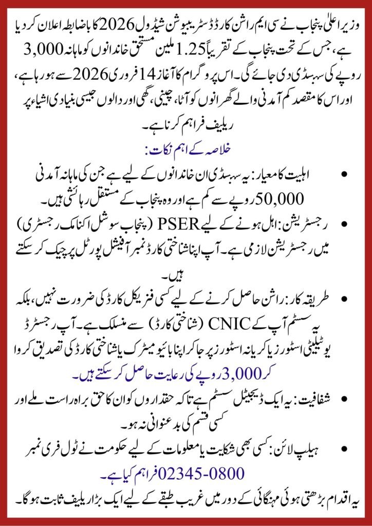 CM Rashan Card Distribution